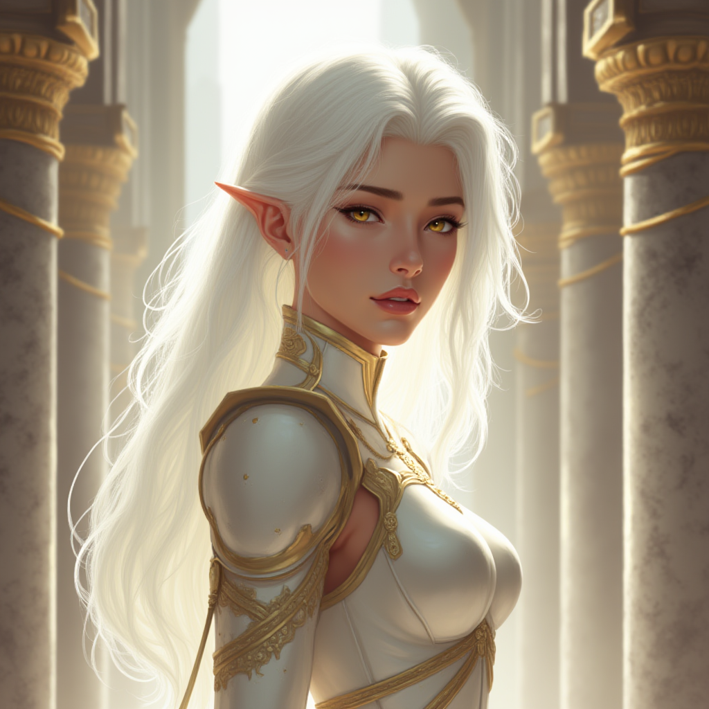 Example aasimar character portrait