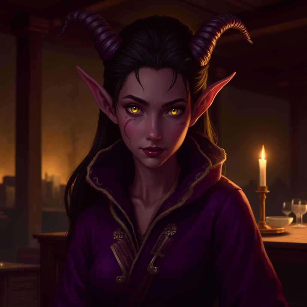 Example tiefling character portrait